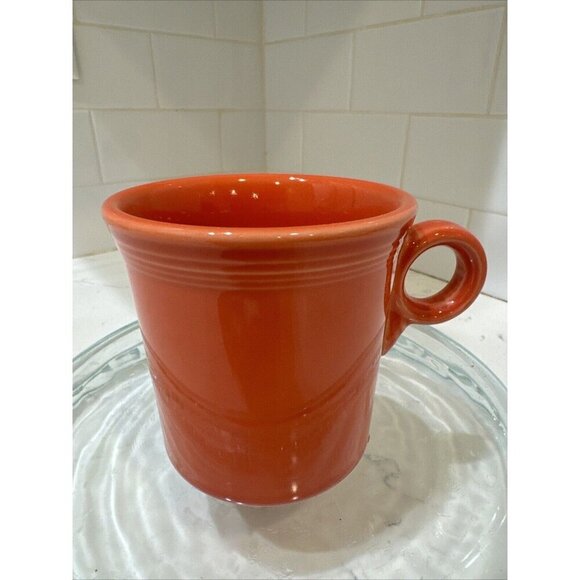 Fiestaware Persimmon Ring Handled Mug Fiesta Tom and Jerry Mug Retired Orange - Picture 1 of 13